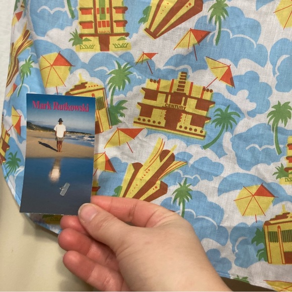 NWT Art Deco Hawiian shirt inspired Miami South Beach Mark Rutkowski medium - Picture 12 of 13